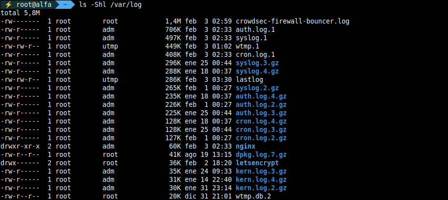 Gestión automática de logs con logrotate