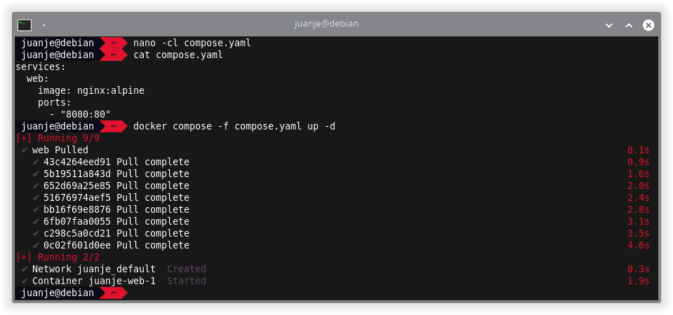 Levantar un escenario con Docker Compose en modo rootless