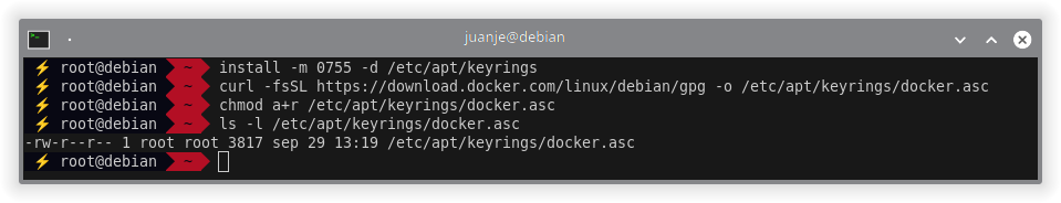 Añadir clave GPG de Docker