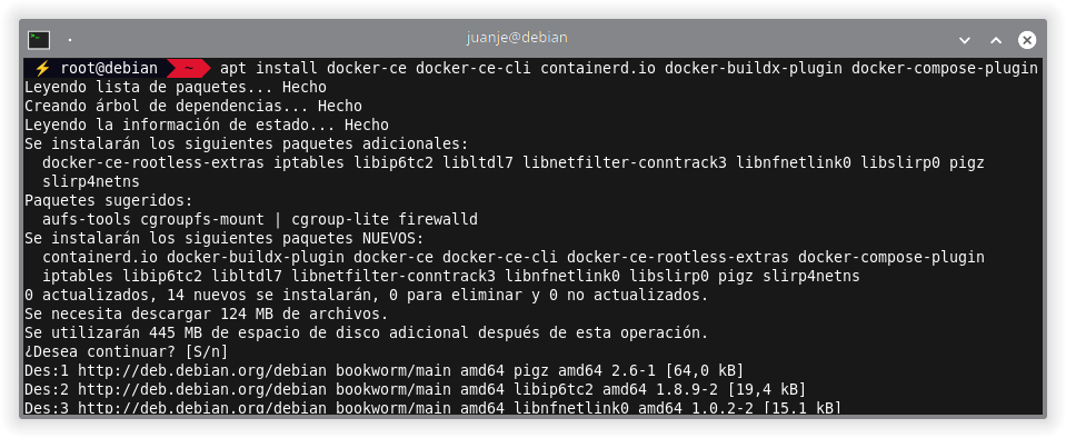 Docker and Docker Compose installation