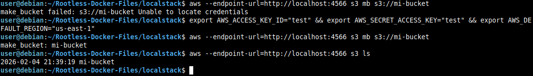 Ejemplo AWS CLI con endpoint