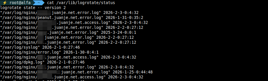 Logrotate Status File - Archivo de estado